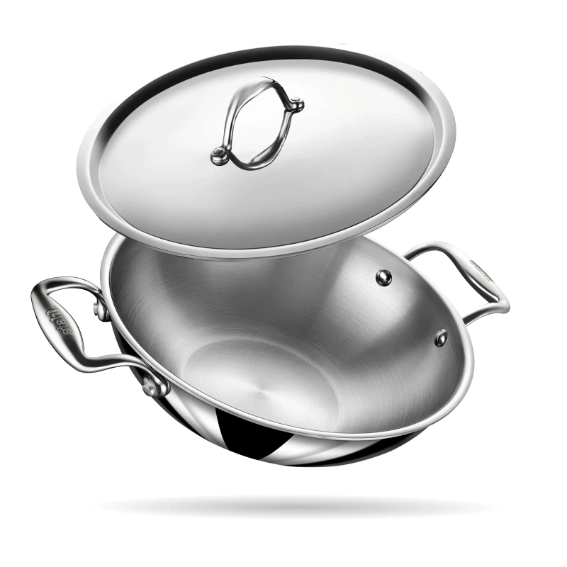 Stahl Artisan Triply Kadhai With Lid
