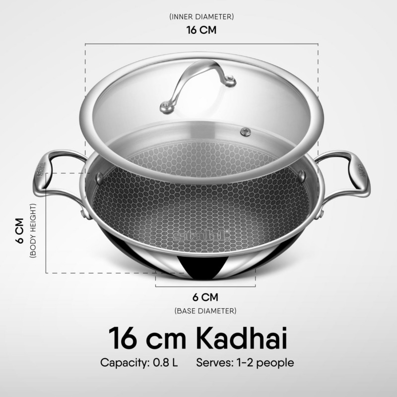 Stahl Artisan Triply Hybrid Kadhai With Lid
