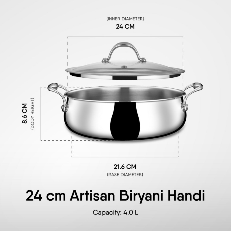 Stahl ArtisanTriply Biryani Handi With Lid