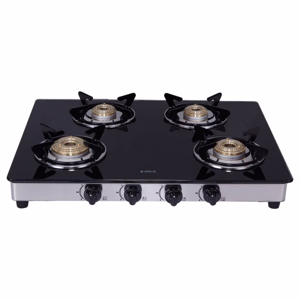 Elica Sapphire 694 CT DT Vetro 4 Burner Glass Top Gas Stove