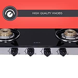 Elica Sapphire 694 CT DT Vetro 4 Burner Glass Top Gas Stove