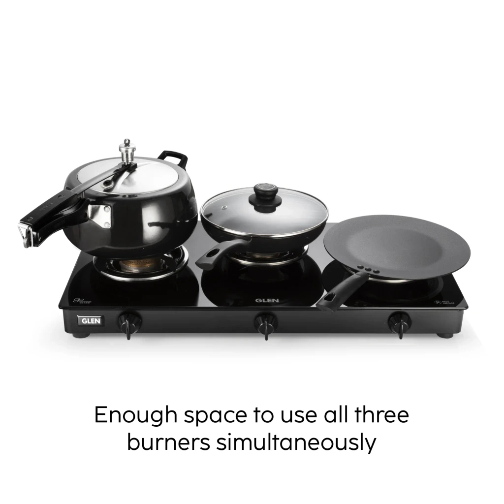 Glen 1030 3 Burner Glass Top Gas Stove