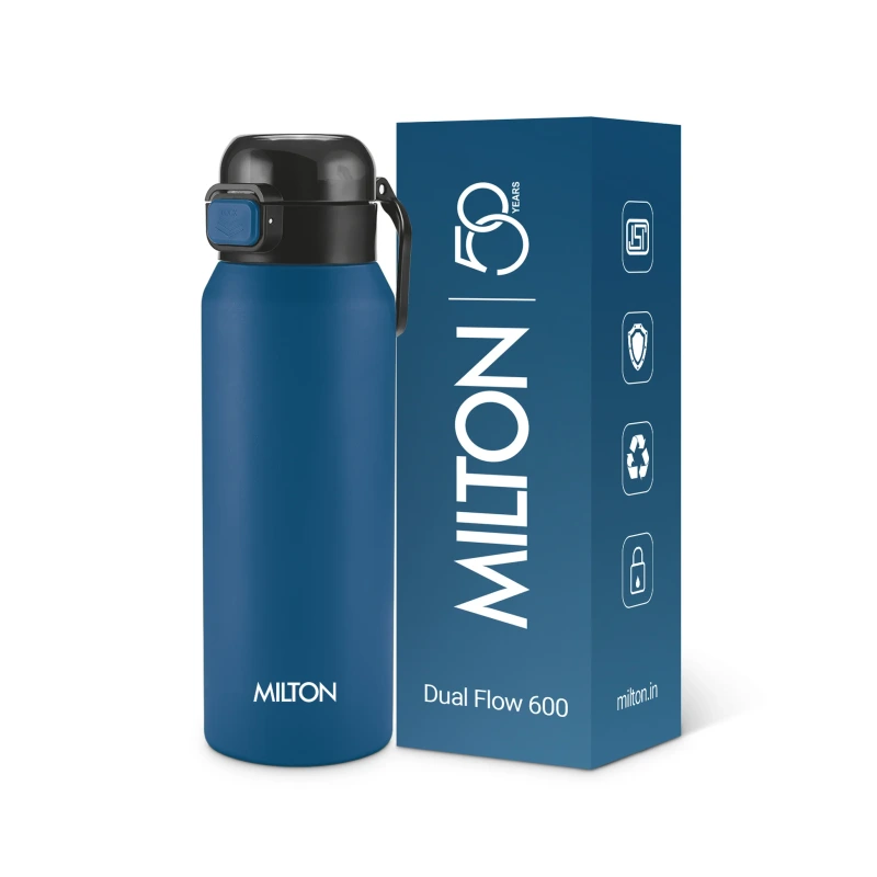 Milton Dual Flow Thermosteel Bottle 595 ml Dark Blue