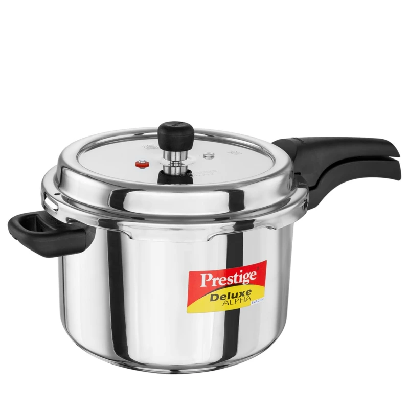 Prestige Deluxe Alpha Svachh Stainless Steel Pressure Cooker 6.5 L