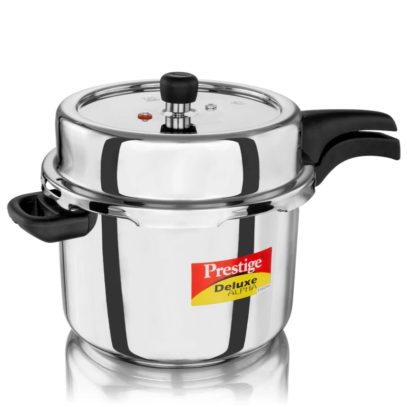 Prestige Deluxe Alpha Svachh Stainless Steel Pressure Cooker 8 L